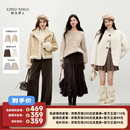 秋水伊人甜美仿皮草女圆领套头毛针织衫 节 李佳琦直播间时尚