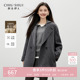 气质优雅西装 秋水伊人经典 女装 新款 领大衣 双排扣毛呢外套2025冬季