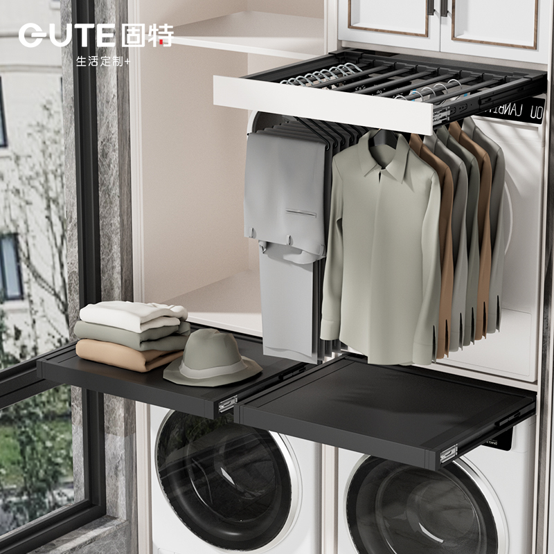 固特按弹晾衣架叠衣板