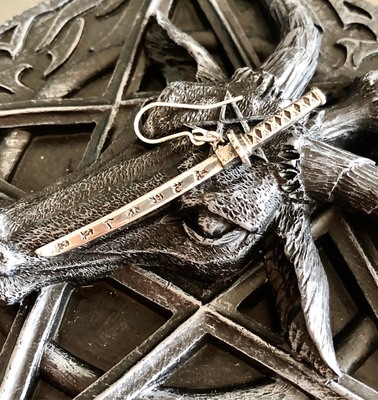 武士哥特摇滚朋克单只耳环哥特