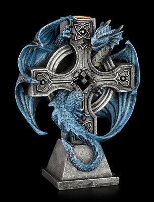 哥特中世纪飞龙十字架树脂烛台