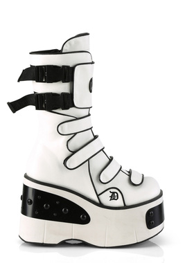 美国Demonia暗黑哥特KERA-108金属镀层平台带搭扣中筒靴