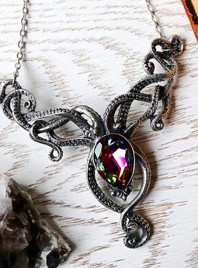Alchemy Gothic P818 Kraken北海巨妖神话海怪哥特章鱼水晶项链
