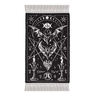 Alchemy Gothic RUG6 EVILUTION 吸血鬼之翼蝙蝠图案编织流苏地毯