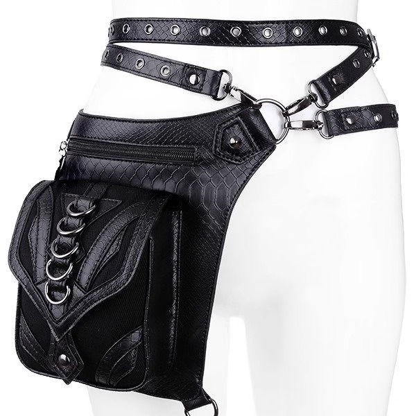 东欧RESTYLE暗黑哥特DRAGON赛博机能风朋克金属挂饰腰多功能腿包