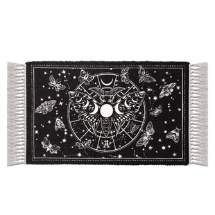 Alchemy Gothic RUG5 LUNAR MOTH炼金术月蛾图案手工编织流苏地毯