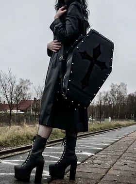 Widow暗黑哥特亚文化Dead Weight Coffin街头个性酷大号棺材背包