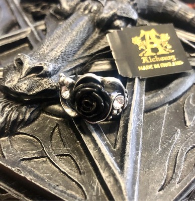 酒神黑玫瑰哥特宫廷复古戒指