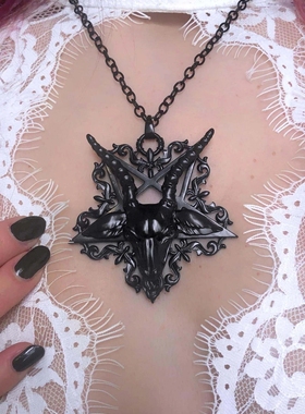 KILLSTAR暗黑哥特Ave Satana五芒星巴风特山羊头摇滚朋克黑项链