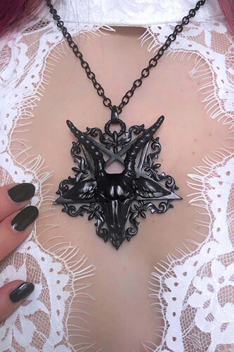 哥特killstar哥特五芒星黑项链