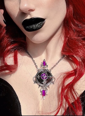东欧复古宫廷风吸血鬼五芒星项链