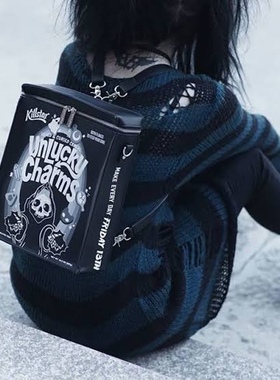 美国潮牌KILLSTAR Unlucky哥特朋克摇滚重金属骷髅死神挎包双肩包