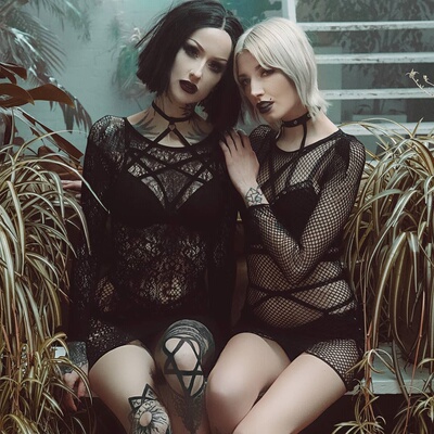 KILLSTAR暗黑哥特渔网连衣裙