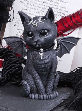 NemesisNow哥特五芒星黑猫摆件