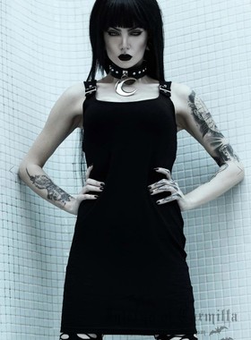 KILLSTAR暗黑哥特亚文化Rarity朋克摇滚重金属紧身露背拉链连衣裙