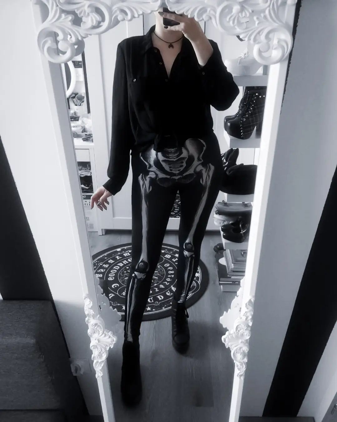 东欧哥特骷髅骨架朋克摇滚