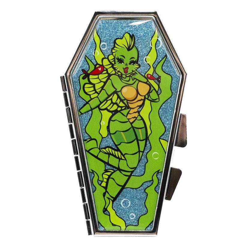 现货KREEPSVILLE 666暗黑哥特怪诞Creature Girl吸血鬼棺材随身镜