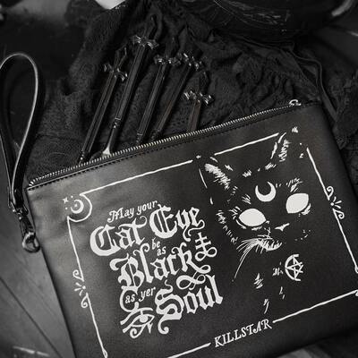 KILLSTAR暗黑哥特黑猫手拿包