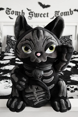 KILLSTAR暗黑哥特MANEKI-NEKO骷髅招财猫毛绒亚文化家居玩偶公仔
