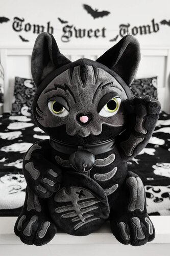 KILLSTAR暗黑哥特MANEKI-NEKO骷髅招财猫毛绒亚文化家居玩偶公仔