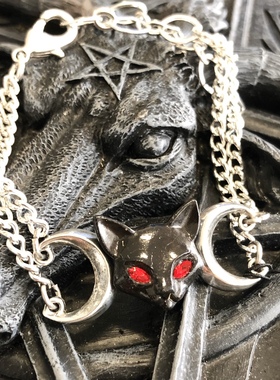 英国A牌黑猫哥特复古手链