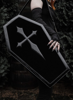 KILLSTAR暗黑哥特In Ur Web棺材亚文化十字架摇滚朋克蛇皮单肩包