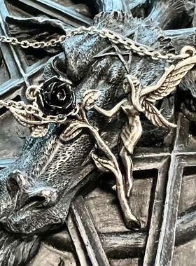 英国Alchemy Gothic P844 Faerie Glade仙境白玫瑰精灵复古项链