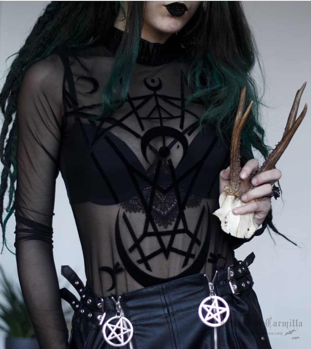 暗黑哥特风透视连体衣