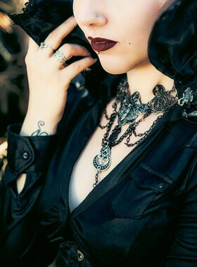 RESTYLE飞蛾暗黑亚文化多层项链