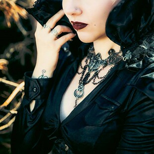 东欧RESTYLE哥特OCCULT MOTH CHOKER飞蛾暗黑亚文化多层套链项链