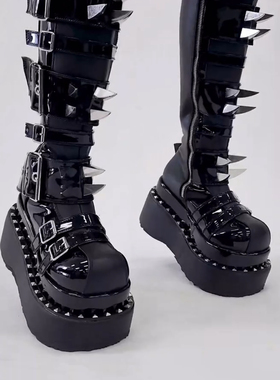 在途现货DEMONIA暗黑哥特亚文化Bear -215高街原宿骷髅松糕厚底靴