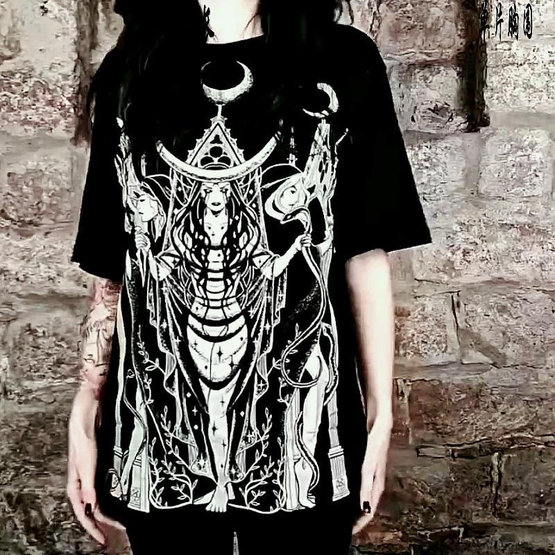 RESTYLE哥特暗黑冥界女神摇T恤