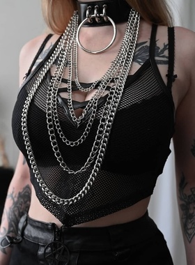 KILLSTAR哥特暗黑Deeply Destroyed摇滚朋克街头多层链条皮项圈链