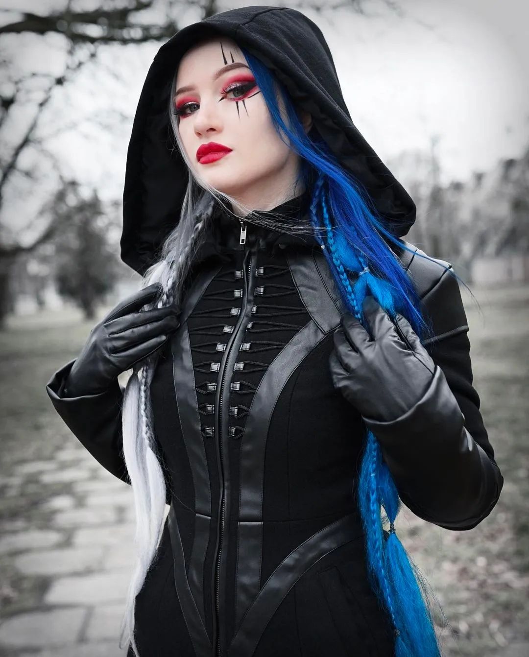 东欧restyle月相哥特修身大衣