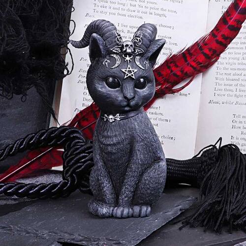 哥特北欧复古家居黑猫摆件树脂