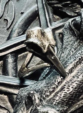 Alchemy Gothic R220 Rabeschadel Kleiner渡鸦骷髅头哥特戒指环