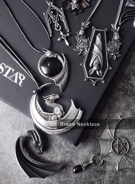 KILLSTAR暗黑哥特亚文化Draco哥特朋克摇滚重金属恶龙吊坠项链