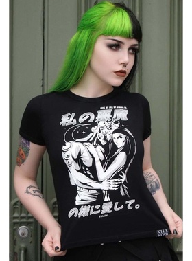 KILLSTAR暗黑哥特Demon Lover恶魔之爱复古印花日系短袖T恤