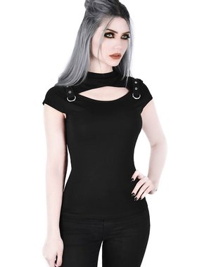 潮牌KILLSTAR Xara哥特朋克摇滚紧身上衣T恤