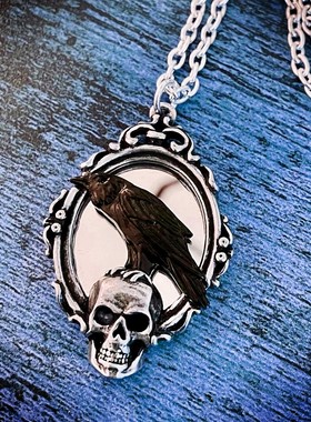 英国爱伦坡的反思哥特乌鸦项链