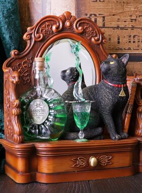 nemesis哥特黑猫树脂首饰盒