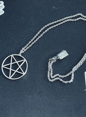 暗黑哥特亚文化KILLSTAR Lavey五芒星朋克摇滚长项链毛衣链