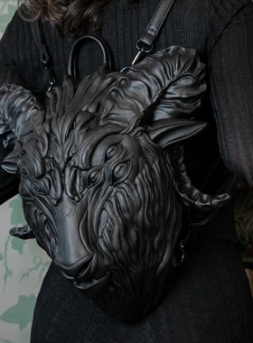 KILLSTAR暗黑哥特Doomrider巴风特黑山羊金属立体亚文化双肩背包