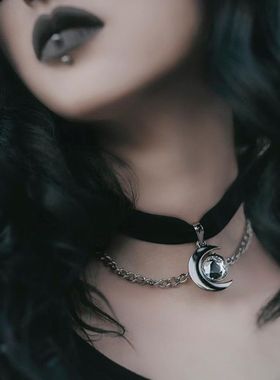 KILLSTAR月光石丝绒颈带项圈