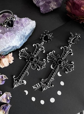 KILLSTAR哥特暗黑Sweet Crypt摇滚朋克维多利亚十字架复古耳环饰