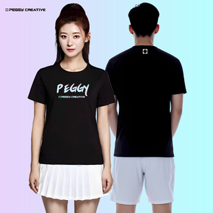 佩极羽毛球服女装新款短袖速干T恤男上衣文化衫壁球匹克运动球服