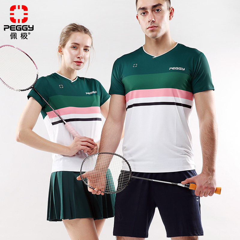 佩极羽毛球服男女新款韩国进口短袖速干T恤短裤运动训练套装