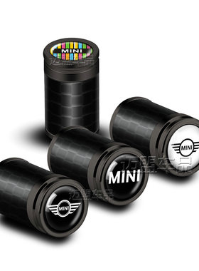 适用迷你mini汽车轮胎气门嘴帽clubman cooper改装金属气嘴盖碳纤
