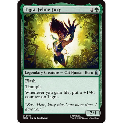 MSH 191 蛮猫怒火虎女 Tigra, Feline Fury 万智牌 闪 U