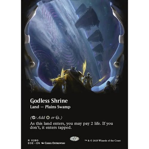 万智牌 EOE 280 无神祭祠  Godless Shrine R 观景窗 闪 异画